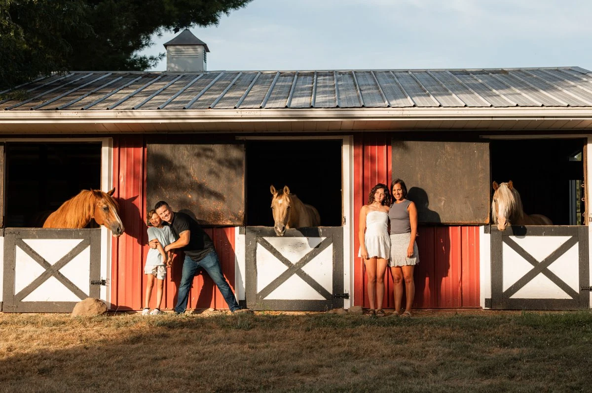 The Pulcini family at the barn